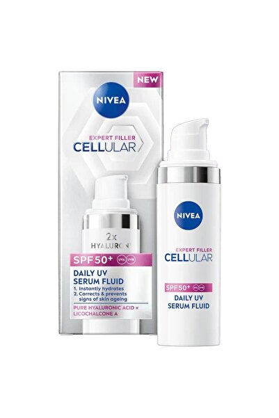 NIVEA Set of 2 x Cellular Expert Filler Fluid Serum for Face, SPF 50+, 30 ml