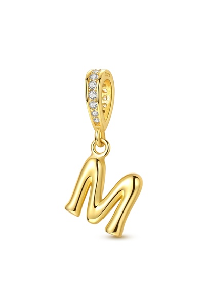 Choice KTC1951-M تعليقات من الفضة الإسترليني عيار 925، خرز ذهبي على شكل حروف ...