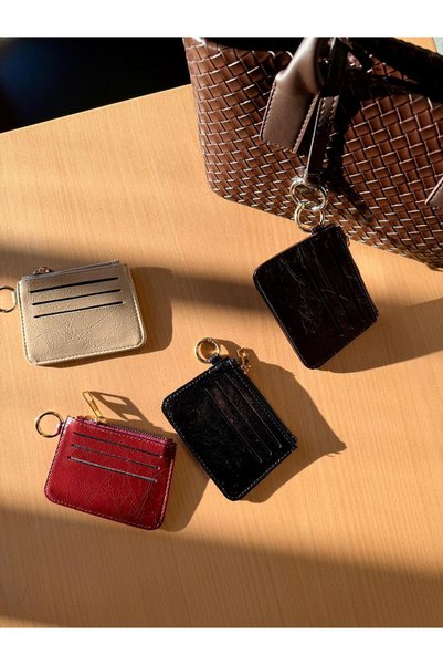 serenıa Women's Burgundy Card Holder Wallet