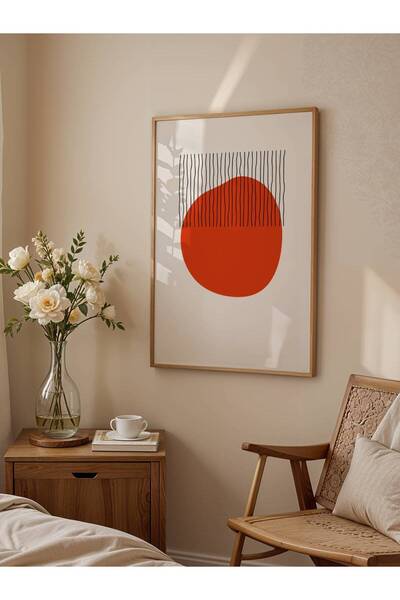 fuart.co Kırmızı Odak Bohem Poster, Modern Poster, Duvar Posteri, Çerçevesiz ...