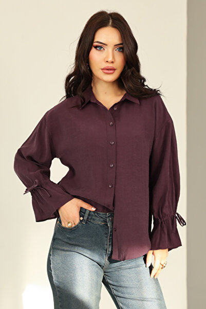 Salih Çelebi Cămașă cu mâneci strânse 0069 - MÜRDÜM