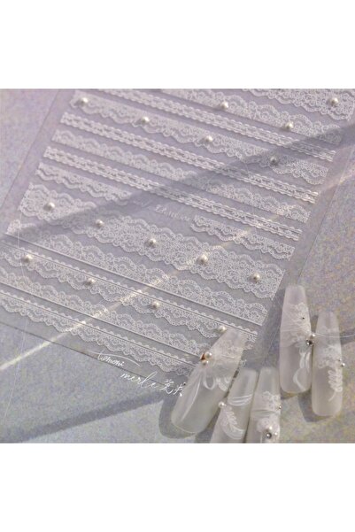 Choice قطعة واحدة من ملصقات تزيين الأظافر الرائعة من الدانتيل الوردي، سلسلة د...