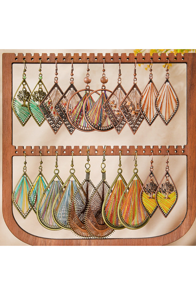 Choice X25121106 Bohemian Wire-wrapped Earring Set for Women Texture Dangle E...