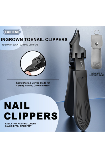 Choice black 1pc Thick Toenail Clipper Set - Heavy-Duty Angled-Tip Wide Jaw I...