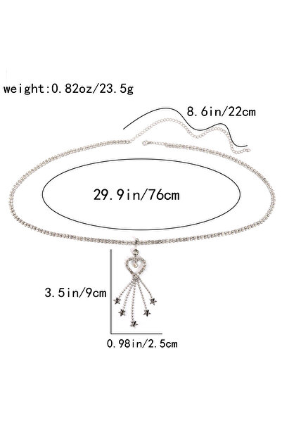 Choice Silver Plated Heart Star Rhinestone Body Chains Belt Crystal Waist Cha...