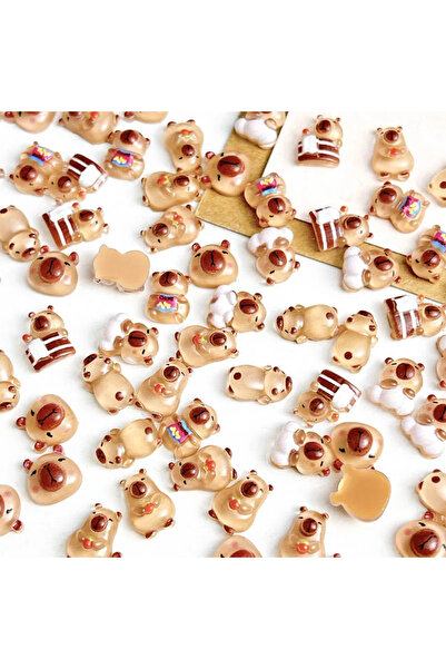 Choice 50 قطعة متنوعة من 50 قطعة من زينة أظافر الكابيبارا المصنوعة من الراتنج...