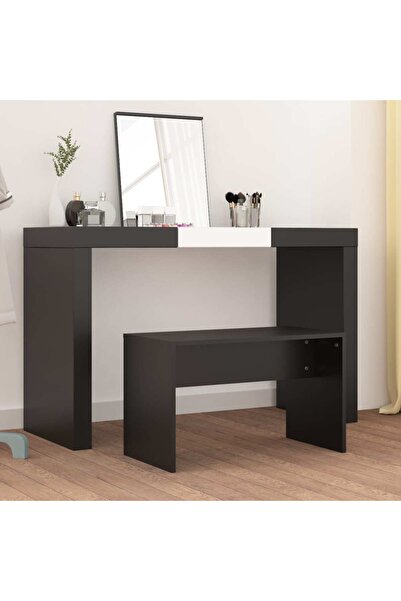 vidaxl Dressing Stool Black 70x35x45 cm Engineered Wood