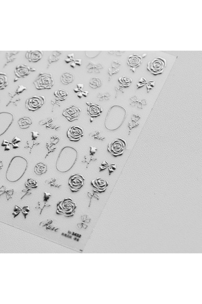 NAILFYOU ملصق فن الأظافر TO3432S بتصميم زهرة الورد اليابانية خماسية الأبعاد، ...