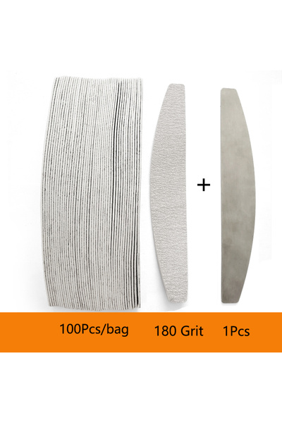 Choice 100 قطعة من مبرد أظافر معدني 180 غرام، 100/180/240، رمادي/أسود، ورق صن...