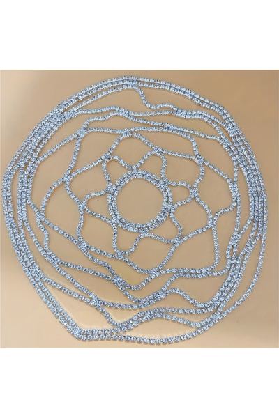 Choice Silver Plated 2025 Hollow Rhinestone Mesh Headpiece Wedding Head Chain...