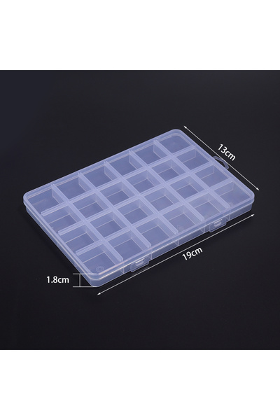 Choice صندوق تخزين مجوهرات بلاستيكي شفاف مكون من 24 خانة، قطعة واحدة، منظم مج...