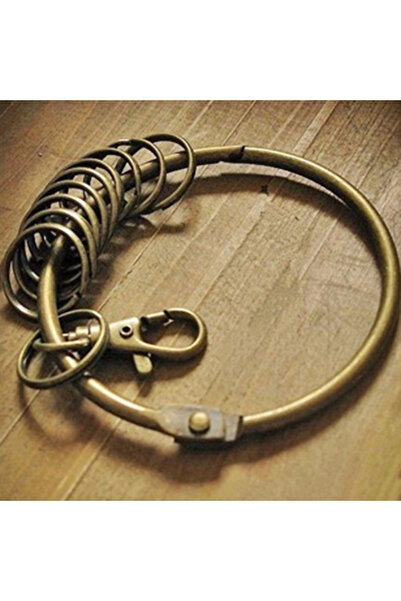 Choice سلسلة مفاتيح عتيقة من البرونز العتيق، كبيرة الحجم، دائرية الشكل، مزودة...