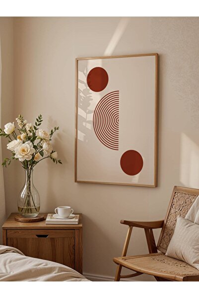 fuart.co Eksen Bordo Bohem Poster, Modern Poster, Duvar Posteri, Çerçevesiz P...