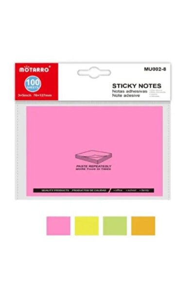 MOTARRO MU002-8 Sticky Notes, Self Adhesive Memo Note Pads for Office, School...