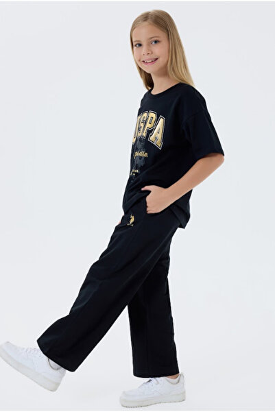 U.S. Polo Assn. U.S. Polo Assn Us2509-G Black Girl's Tracksuit Set