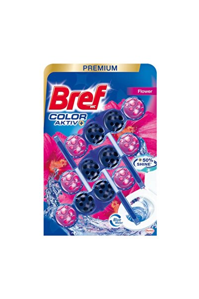 Bref Set 3 x Odorizant Toaleta, Color Aktiv Flower, 3 x 50 g