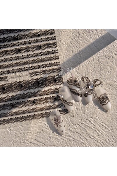 Choice قطعة واحدة من ملصقات تزيين الأظافر الرائعة من الدانتيل الوردي، سلسلة د...