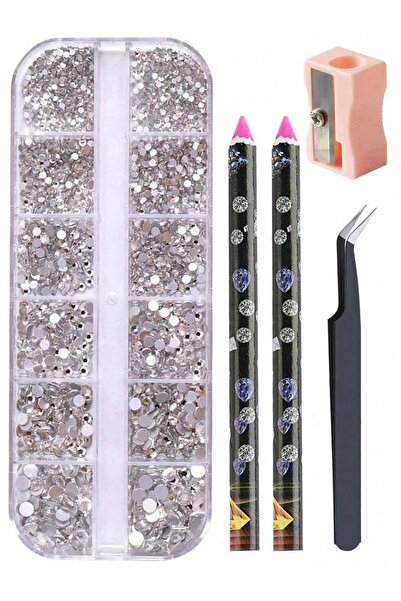 Choice 03 5 قطع/مجموعة أحجار الراين الكريستالية البيضاء AB متعددة الأحجام لتز...