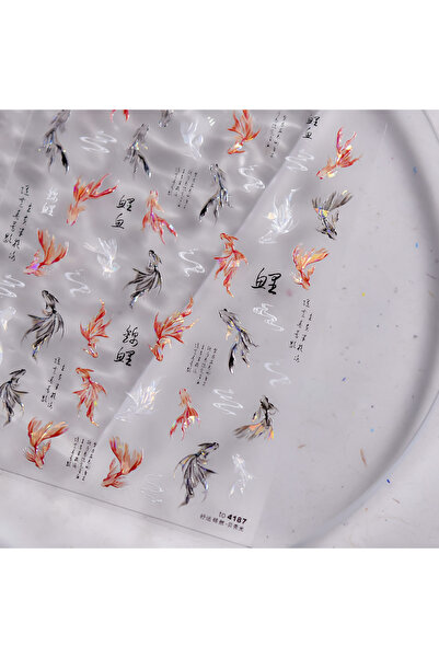 Choice ملصق واحد رقيق ومتين على شكل سمكة كوي ثلاثية الأبعاد لطيفة، ذاتي اللصق...