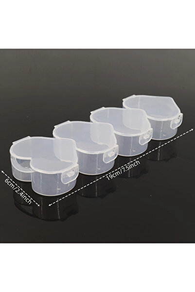 Choice B Transparent Plastic Storage Box Set of 4 Bear Design Multi-grid Jewe...
