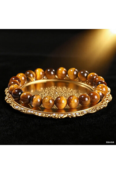 Choice حجر عين النمر الأصفر ومنتجات زجاجية بقطر 8 مم تجلب الحظ السعيد والثروة...