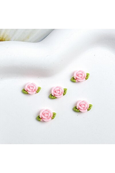 Choice 20 قطعة من إكسسوارات تزيين الأظافر على شكل وردة مضيئة منحوتة، مصنوعة م...