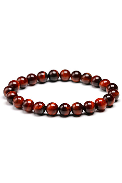 Choice Beads 8mm Glazed stone beads red tiger eye bracelet beaded men's Buddh...