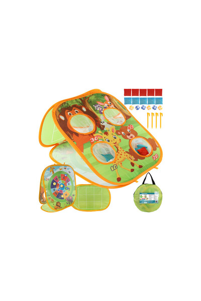 KRUZZEL Jucărie interactivă, saci și mingi de aruncat, imprimeu animal, 31x48...