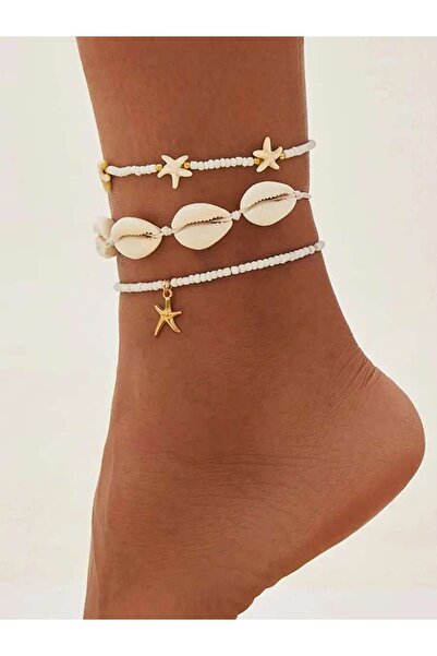 Choice White Ingemark 3Pcs/Set Bohemia Conch CCB Rice Beads Anklets for Women...