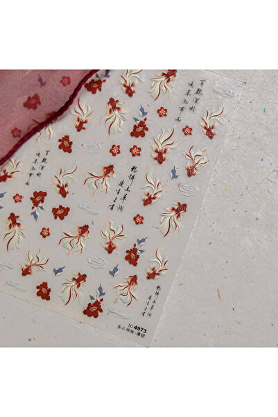 Choice ملصق واحد رقيق ومتين على شكل سمكة كوي ثلاثية الأبعاد لطيفة، ذاتي اللصق...