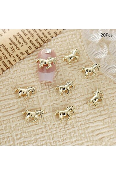 Choice Gold ♥3D Horse Nail Art Charms Gold Silver Animal Shaped Nail Decorati...