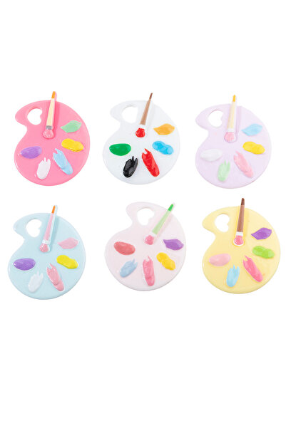 Choice 6pcs 6pcs/lot Six Color Mini Palette Resin Charms Pendant DIY Keychain...
