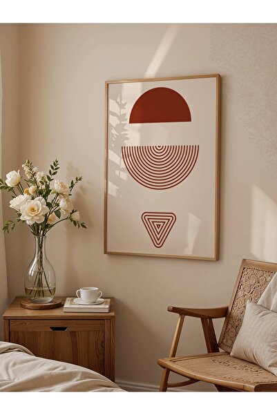 fuart.co Ok Bordo Bohem Poster, Modern Poster, Duvar Posteri, Çerçevesiz Poster