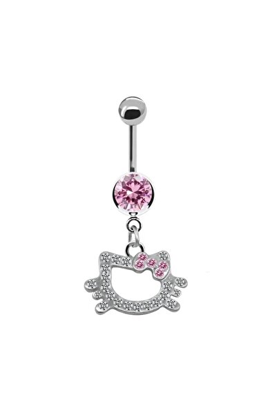 Choice S1-1pc-cat 1Pc Sweet Butterfly Crown Heart Drop Belly Button Rings, Pi...
