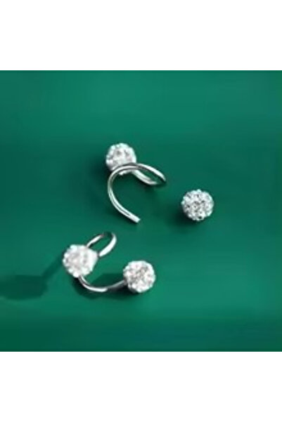 Choice أقراط كروية أنيقة وفاخرة للنساء، مقاس 8 مم، بتصميم لولبي على شكل حرف S...