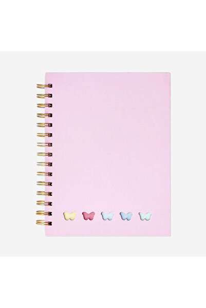 Flying Tiger Copenhagen Pembe Spiralli Bölmeli Defter
