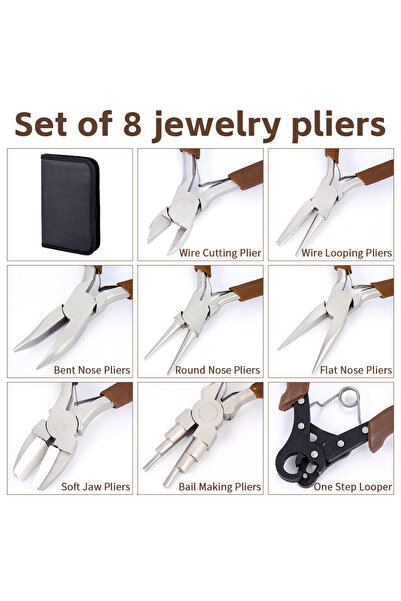 Choice 8PCS 8Pcs Professional Plier Supplies Set Jewelry Making Pliers Tools ...