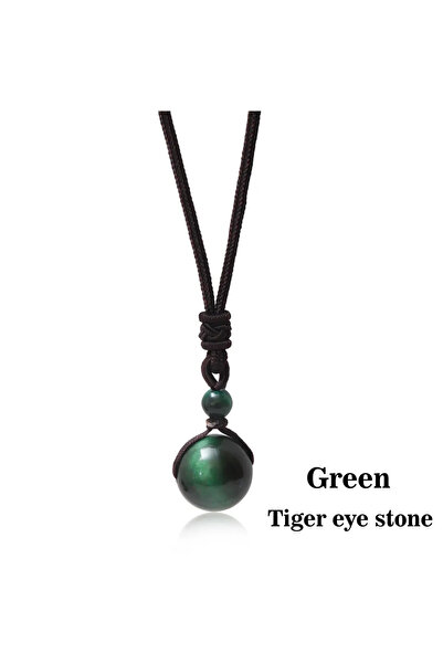 Choice green tiger eye Black Obsidian Tiger Eyes Stone Women Men Necklaces wi...