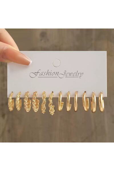 Choice 5652201HB European and American metal earrings 24-piece set, fashionab...