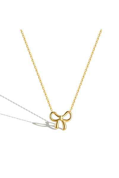 Choice 40cm and 5cm Gold Color Cute Tiny Dainty Bowknot Pendant Choker Neckla...