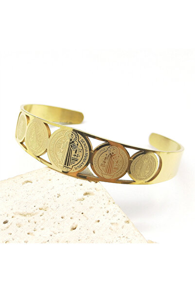 Choice سوار القديس بنديكت الكاثوليكي القابل للتعديل من الفولاذ المقاوم للصدأ ...