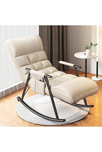 Tiokkss Height-Adjustable Rocking Chair Breathable Armrests Side Pockets for ...