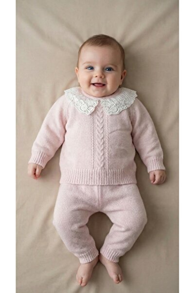 Baby shine طقم بيجاما تركي شتوي - 100% من التريكو الناعم + دانتيل الياسمين