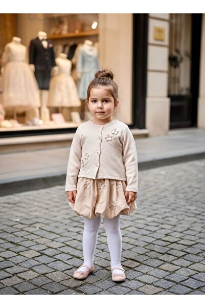 Miaras Girl's Stylish Suit with Flower Detail
