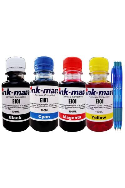 Ink-mate Flacon Refill Cerneala Compatibil EPSON 101, 1x100mlBk, 1x100mlC, 1x...