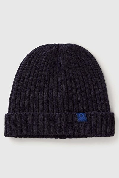 United Colors of Benetton Sarı Erkek EK_Yün ve Viskoz Karışımlı Logo Etiketli...