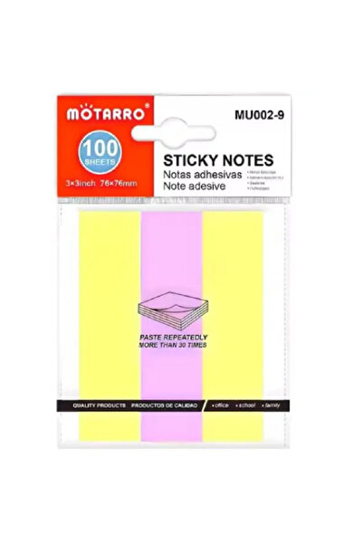 MOTARRO MU002-9 Sticky Notes, Self Adhesive Memo Note Pads for Office, School...