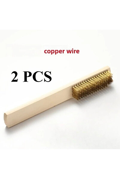 Choice1 2Pcs copper wire 1PC Wooden Handle Brass Wire Brush - Jewelry Polishi...