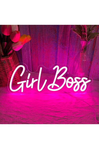 Slasa Girl Boss Acrylic Neon Sign Acrylic Base Pink LED 40x15 cm