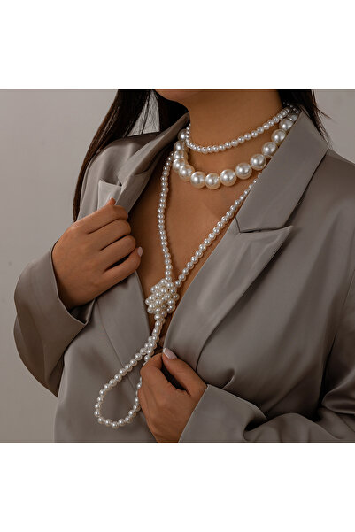 Choice white color PuRui Elegant Multi-layer Imitation Pearl Choker Necklace ...